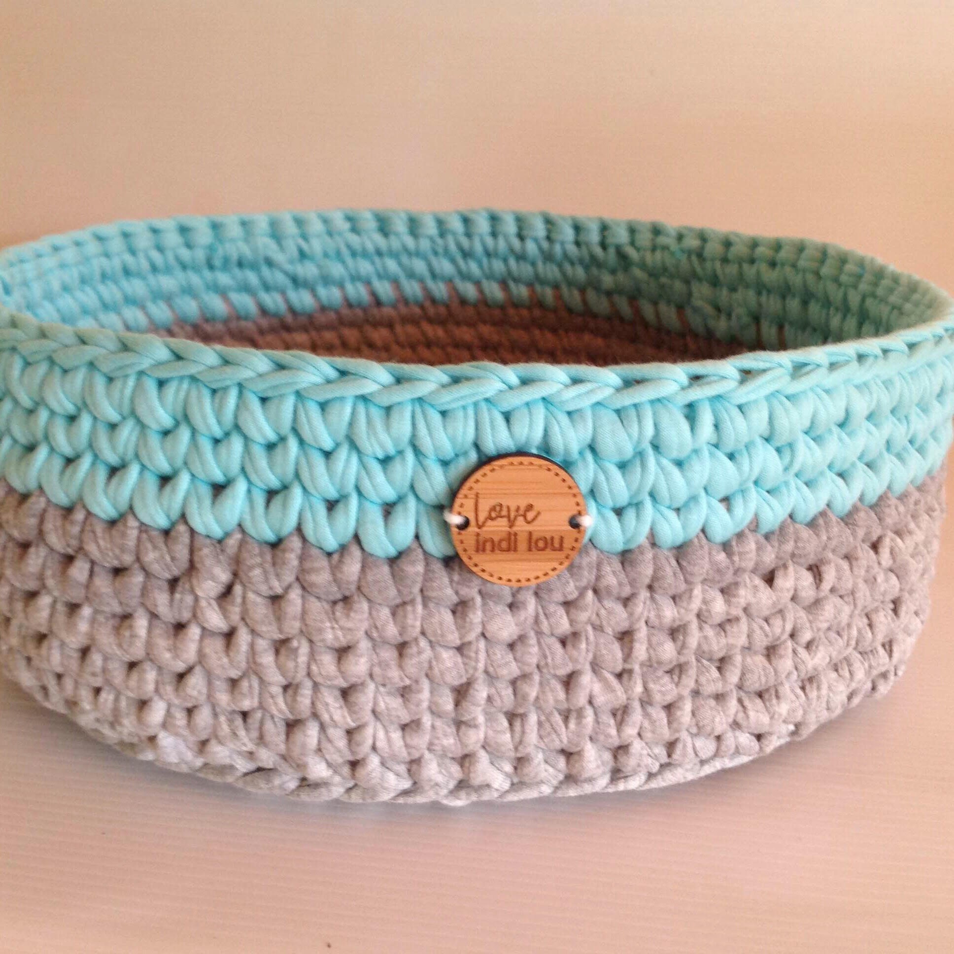 Rainbow Basket Handmade With Thick Quality Recycled