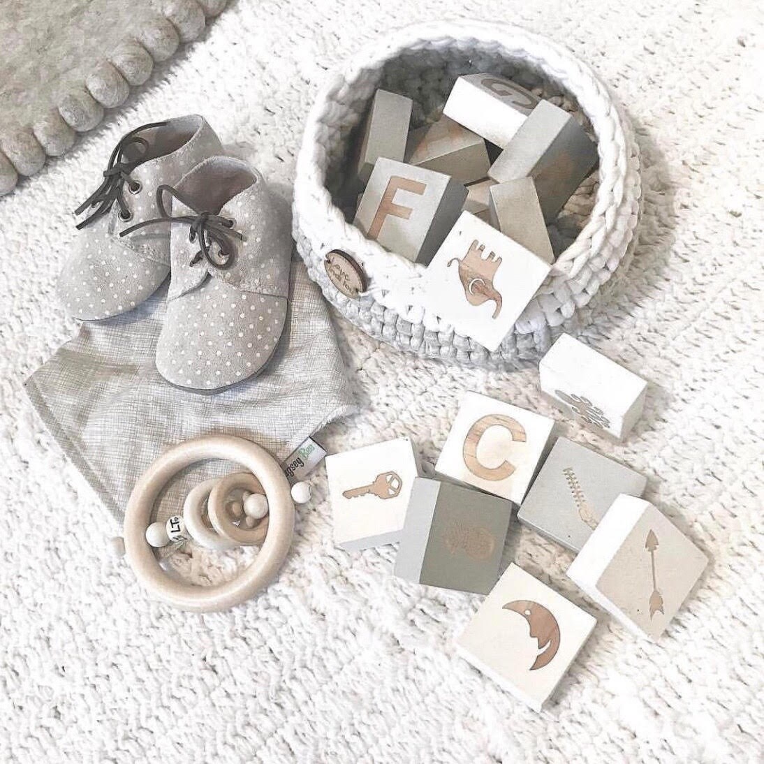 Grey nursery decor Grey and white storage basket custom Etsy