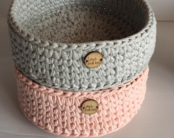 Nursery Storage Baskets - Crocheted Basket - Nursery Decor, Baby Shower present - handmade - custom colours