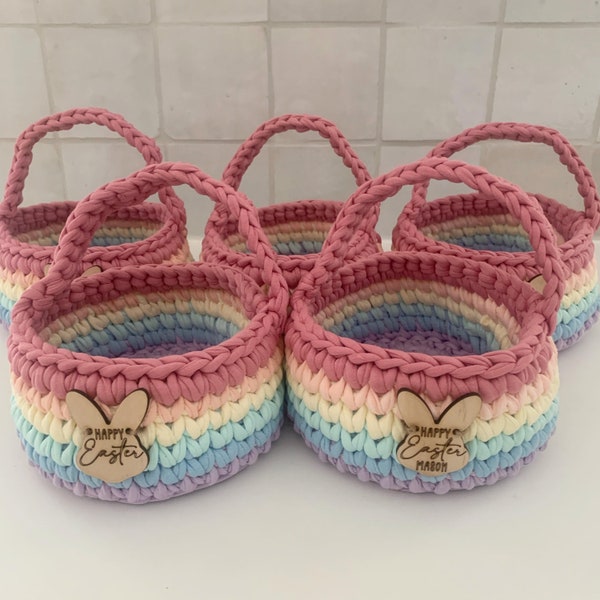 Rainbow Easter Baskets - Fun and unique Easter Gift - Custom Colours + personalised