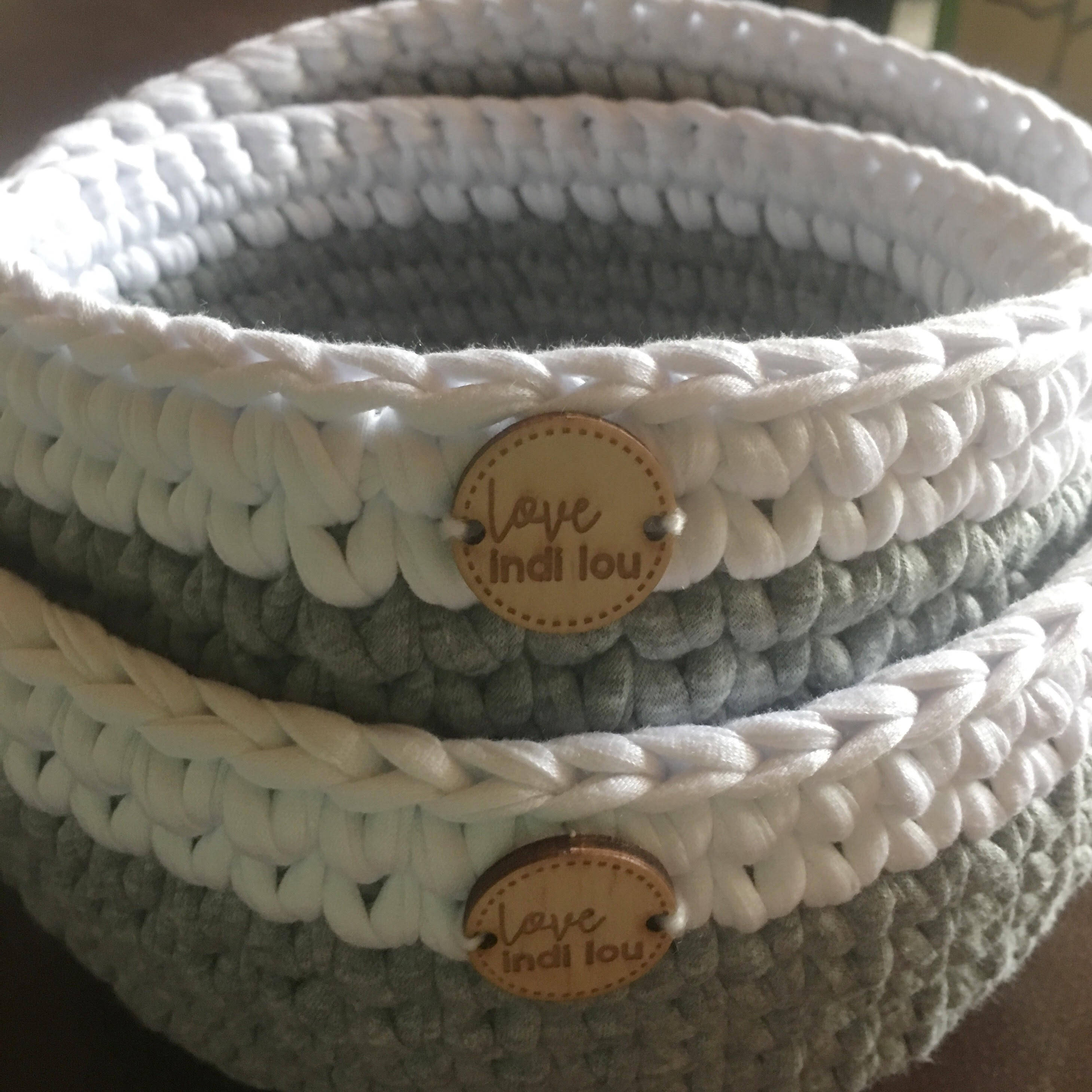 Grey nursery decor Grey and white storage basket this Etsy