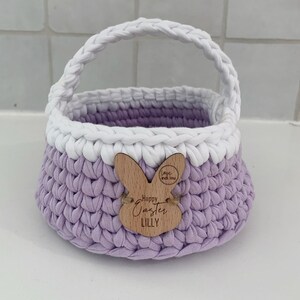 Easter Baskets Lilac Easter Gift Personalised Unique keepsake Lilac + White