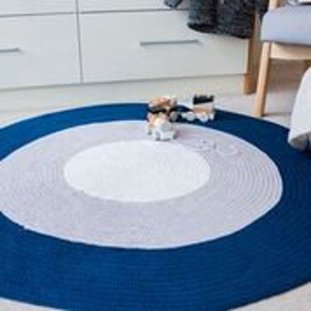 Boys Rugs Round Nursery Rug Perfect for Baby Boys Bedroom or Nursery