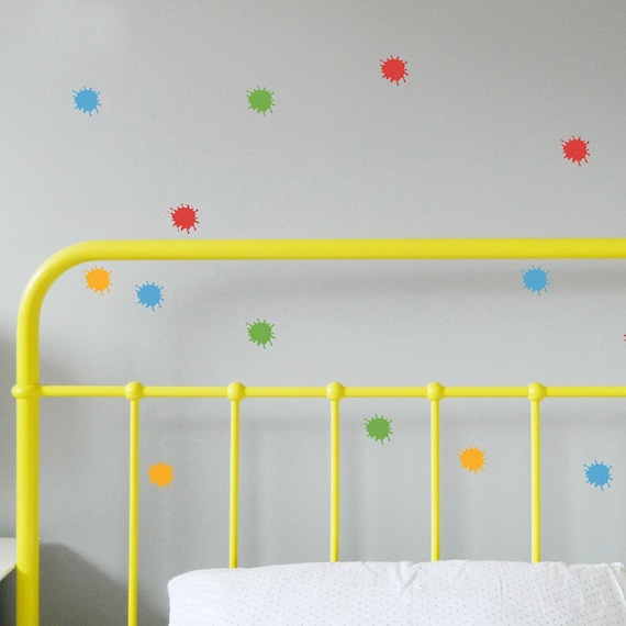 paint splat wall stickers removable decal made in australia | etsy