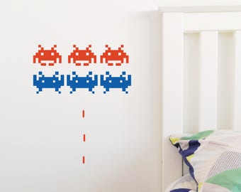 SPACE INVADER Wall Sticker, Removable Decal, Made In Australia