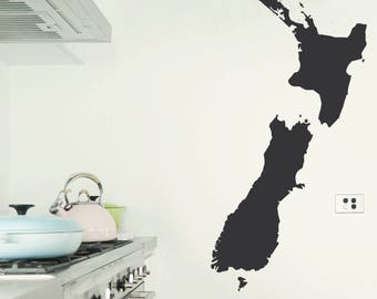 NEW ZEALAND MAP Chalkboard Wall Sticker, Removable Decal, Made In Australia