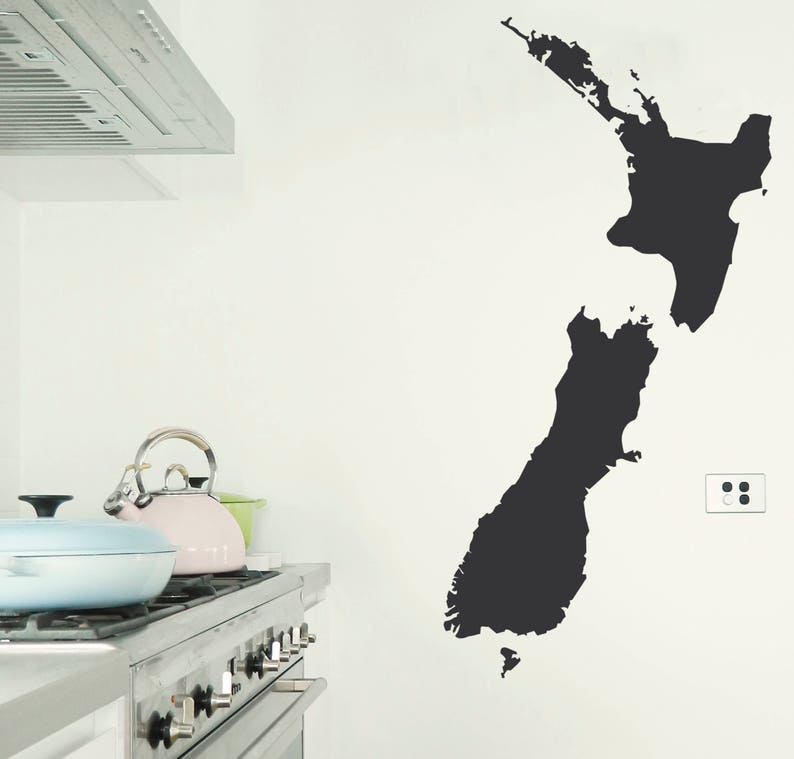 NEW ZEALAND MAP Chalkboard Wall Sticker Removable Decal Made Etsy