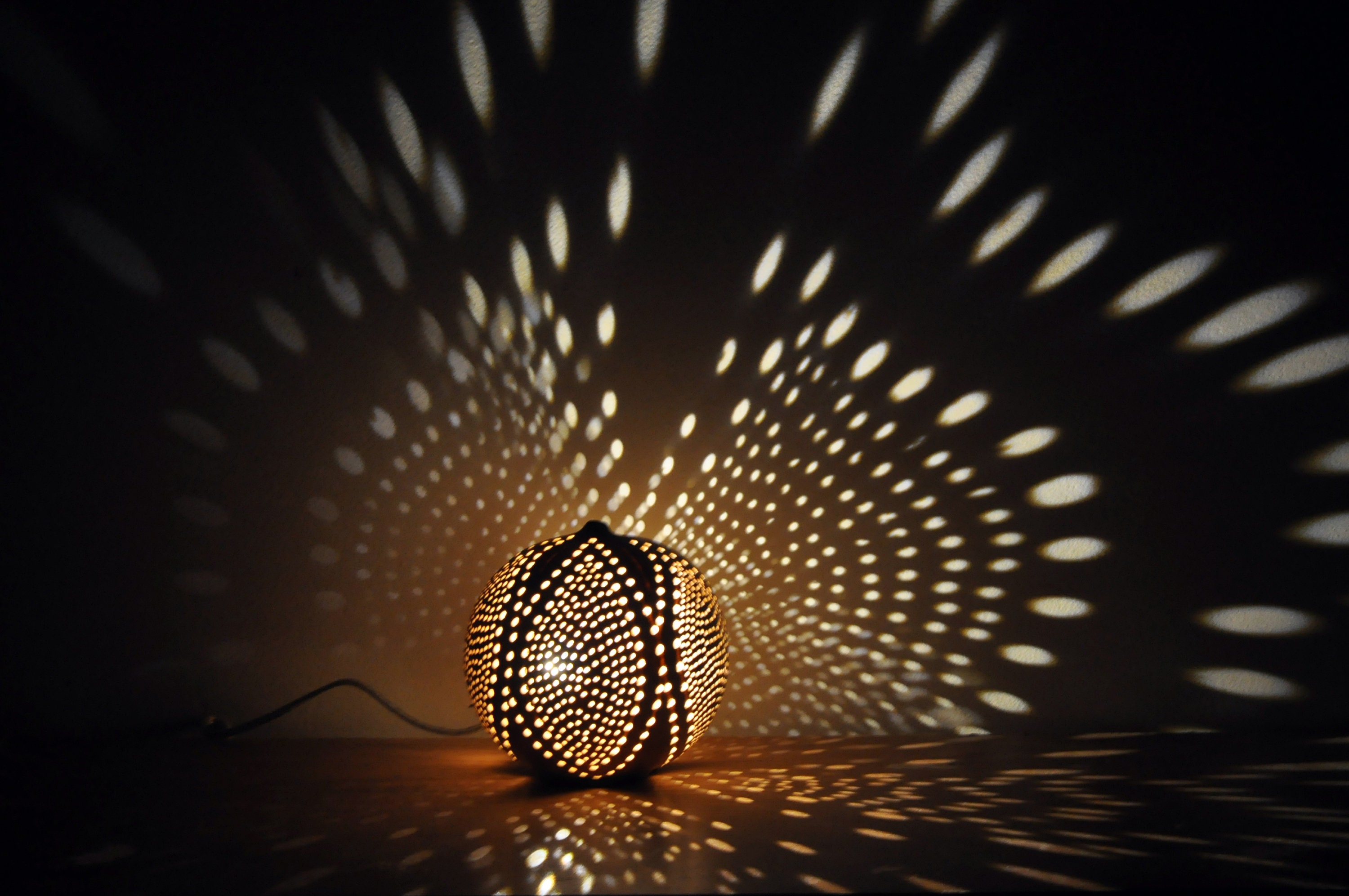 Leaf Pattern Gourd Lamp: Natural Home Decor Night Light - Etsy