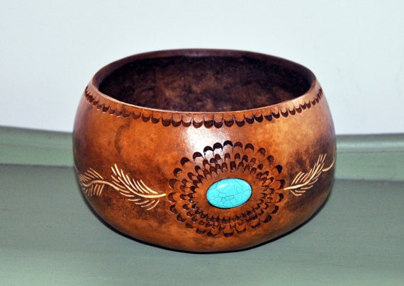 は自分にプチご褒美を Carving, Chip Bowl, Gourd Handcrafted Rosette Stone With 工芸品