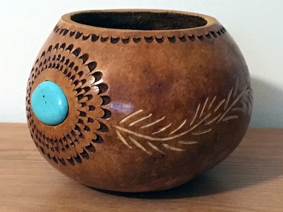 うのにもお得な情報満載！ Handcrafted Stone With Rosette Carving, Chip Bowl, Gourd 工芸品