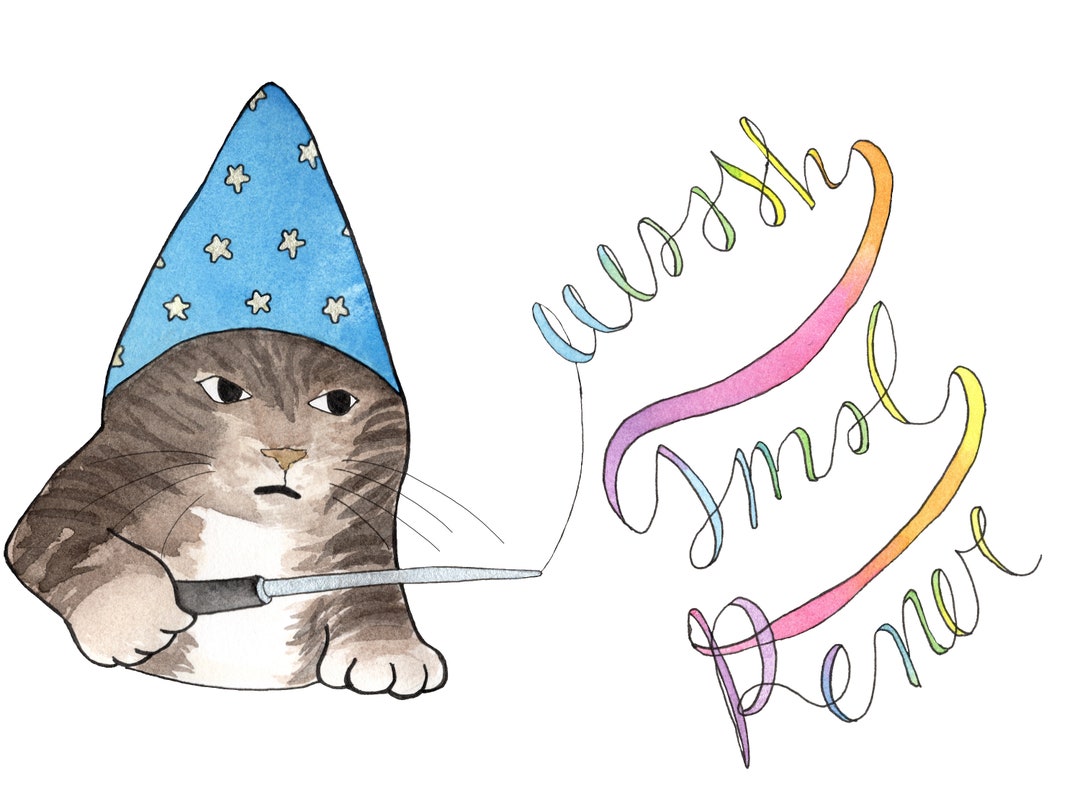 Woosh Smol Pener Cat Wizard Cat Cat Meme Cats of the - Etsy
