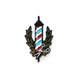 The Barber Pole Pin  - Cool Pin, Funny Pin, Bee Pin, Hat, Hipster, Lapel Pins, Festival Pin, Tattoo, Halloween, Barber, Sheers, Hairstylist