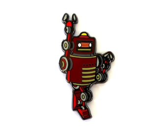 The Robot Hero Pin - Robot Pin, Hat Pin, Pin, Lapel Pin, Simpsons Pin, Cool Pin, Funny Pin, Enamel Pin, Meme Pin, Festival Pin