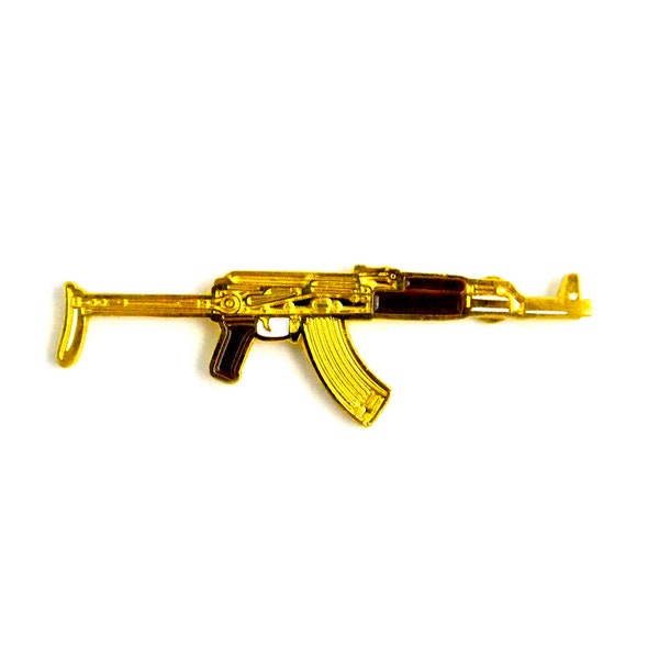 The Gold AK47 Hat Pin- Streetwear Lapel Music Festival Cool Pin