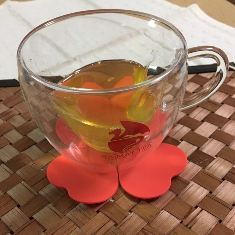 Heart shape shaped glass tea coffee tea cup teacup double wall double walled lovely tea set gift clear dragon fashionable gift
