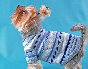 Suéter de lã feito à mão para cães: XXS, XS, S, M. Roupa de crochê para animais de estimação, casaco de tricô para animais de estimação.
