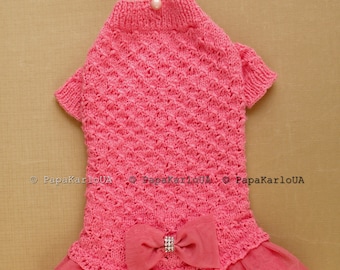 Handmade Crochet Dog Dress: Personalized Pet Clothes, Knitted Pet Coat