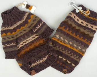 Handmade Wool Dog Sweater: XXS, XS, S, M Crochet Pet Outfit, Knitted Pet Coat