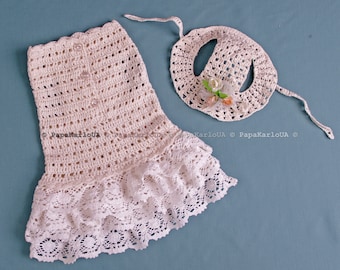 Dog Dress and Hat Set: Personalized Puppy Clothes, Knitted Pet Coat