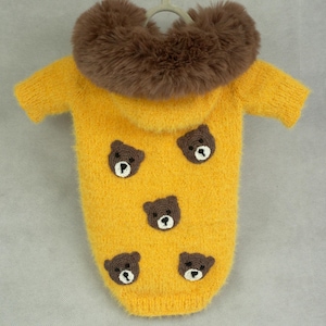 Small Dog hooded sweater, SIze S - XS , Dog clothing, Pet clothes, Puppy sweater, Clothes Yorkshire Terrier, coat pet, jumper puppy, Outfit