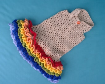 Dog Clothes, Outfit Knit Dress, Pet clothes, LGBT symbols, Puppy dress for Small Dogs, Hand Knitted, pet dress,crochet dog dress, Yorkshire