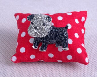 Enamel Bulldog Brooch,  Stylish Dog Owner Accessory