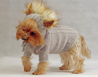 Handmade Wool Dog Sweater: XXS, XS, S, M Crochet Pet Outfit, Knitted Pet Coat