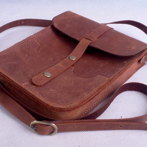 Small Leather Messenger Bag, Crossbody Bag, Genuine Leather Bag, Phone Shoulder Bag, smartphone case, Phone Bag, Cell Phone Bag