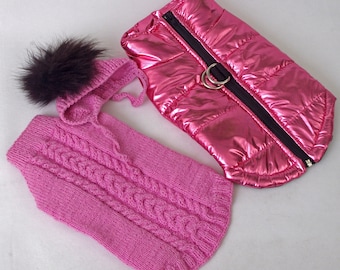 Crochet Dog Sweater Vest Set: Personalized Wool Pet Clothes, Knitted Pet Coat