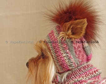 Hundekleidung Hunde strickmütze Pullover Set , Hundekleidung Welpe Pullover , Yorkshire Terrier Kleidung , Mantel Haustier Pullover Welpe XS , Outfit klein