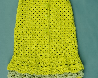 Knitted Dog Dress with Hat: Personalized XS Cotton Puppy Outfit, Knitted Pet Coat