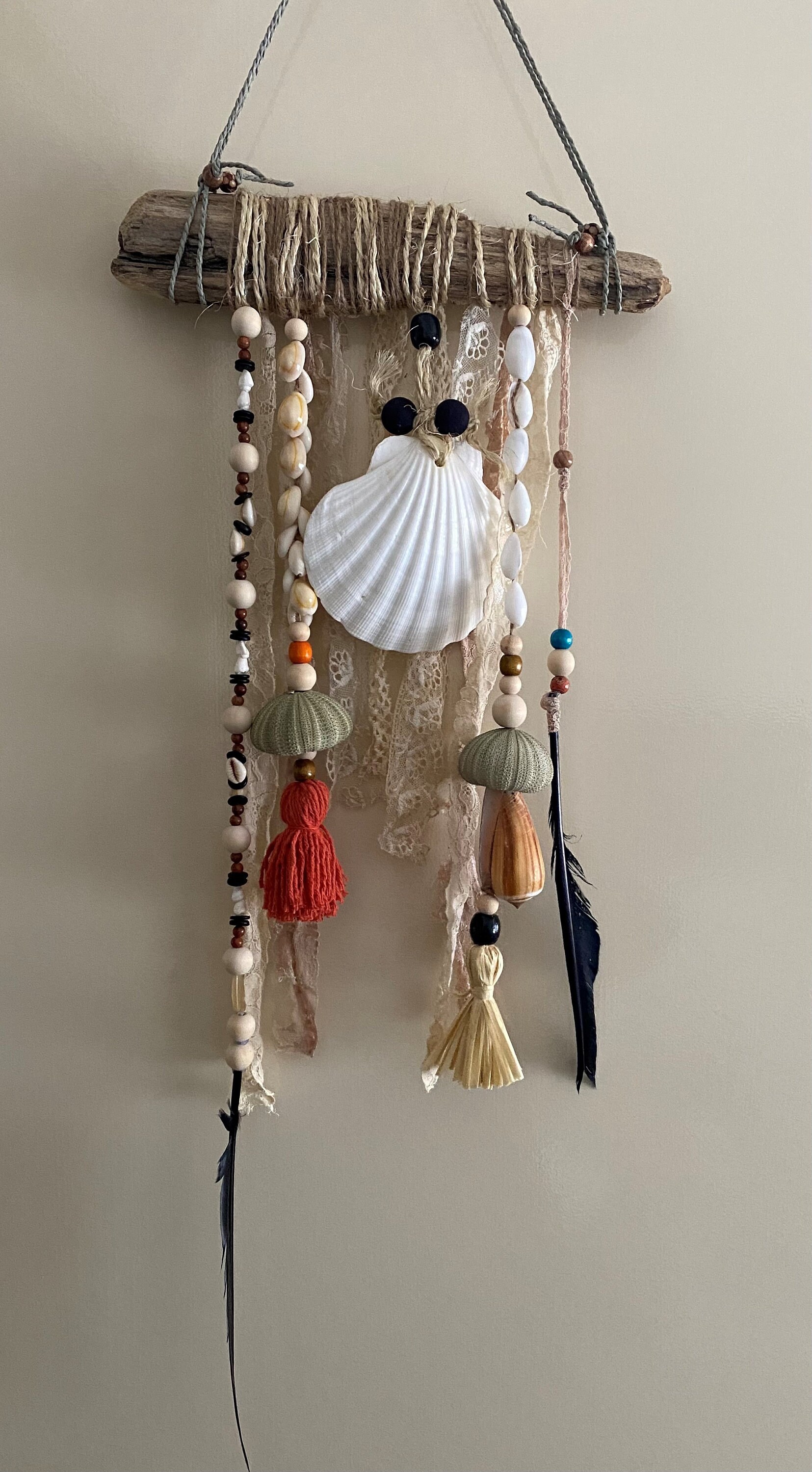Hanging Beads Suncatcher, Black Willow Branch 