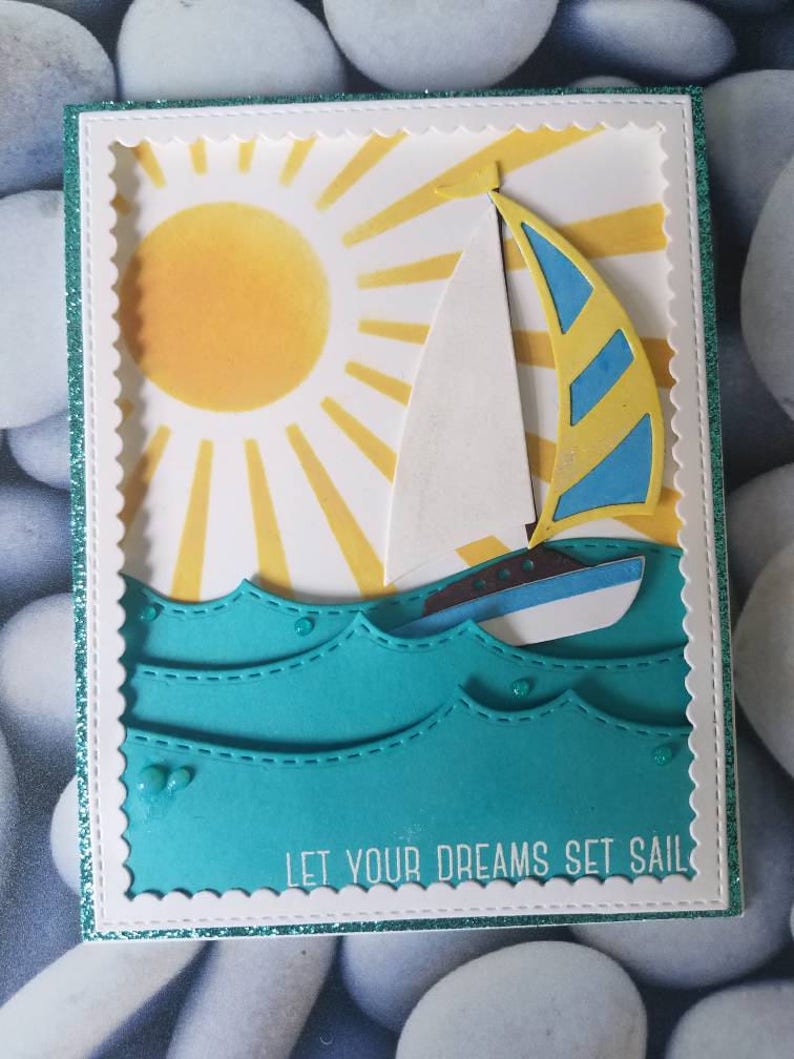 Sail boat card let drama set sail