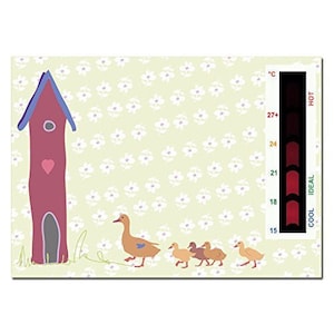 Baby Anatroccoli & Duck House Nursery Room Termometro Card