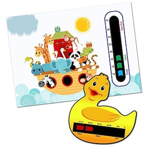 Ark Animals Pack - Scheda termometro per la stanza dell'infanzia e carta del termometro del bagno d'anatra