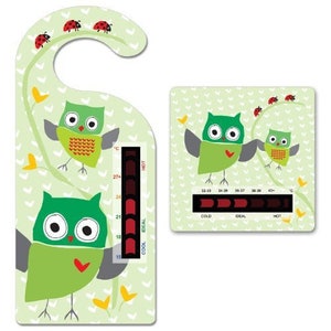 Baby Owl Room Thermometer Hanger e Owl Bath Thermometer Card Pack
