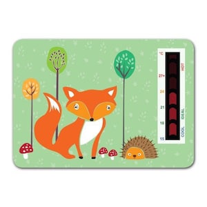 Baby Fox e Hedgehog Nursery Room Termometro Card