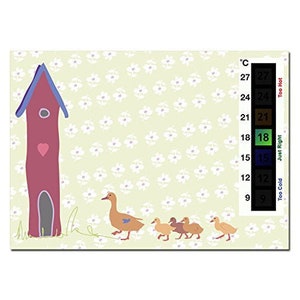 Happy Family Baby Ducklings & Duck House Nursery Room Termometro Card