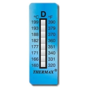 10 Pack - Thermax Thermochromic Irreversible Label 8 Level D