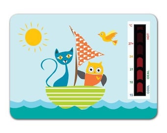 Owl and The Pussycat Nursery Room Thermometer Card