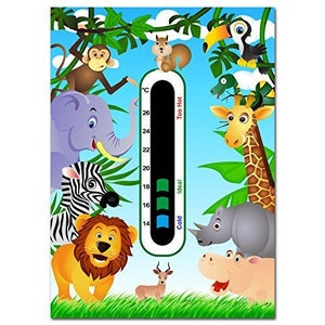 Baby Safe Ideas Jungle Animals Nursery Room Thermometer Card