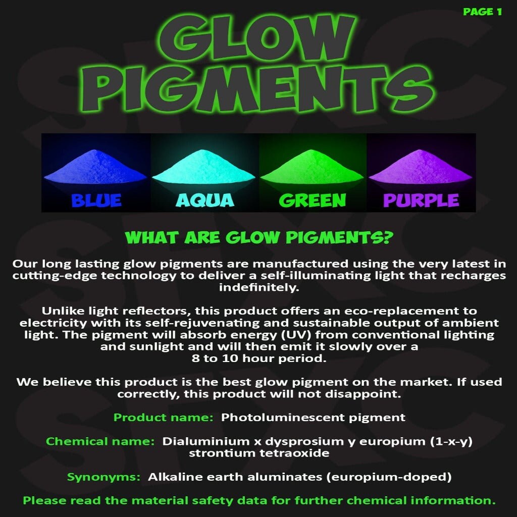 Glow-in-the-Dark Liquid Pigments 3PC 10ml
