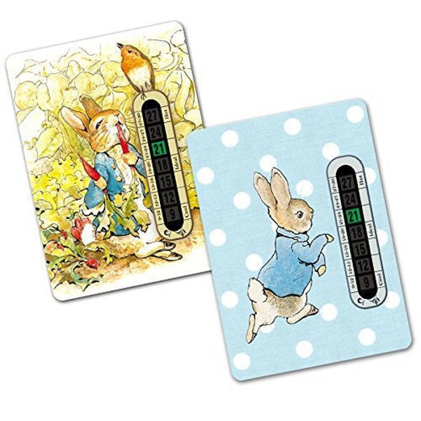 Lot de 2 cartes pour chambre d'enfant et thermomètre de chambre Peter Rabbit (2 modèles différents).