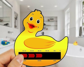 Red Moving Line Duck Baby Bath Thermometer Card