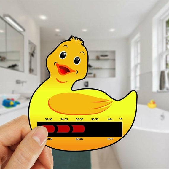 Red Moving Line Duck Baby Bath Thermometer Card 