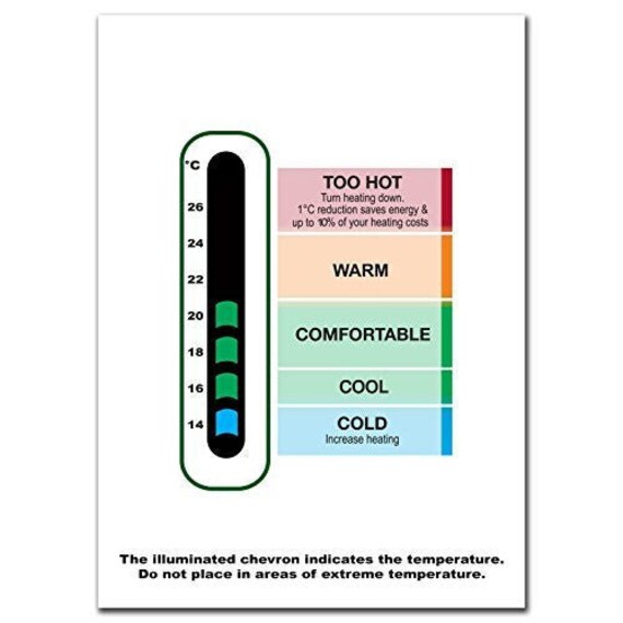 White Energy Saving Eco Room Thermometer Card 