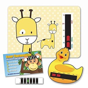 Pack of 'Happy Family' Jungle Animals Nursery & Room Thermometer Duck Bath Th 