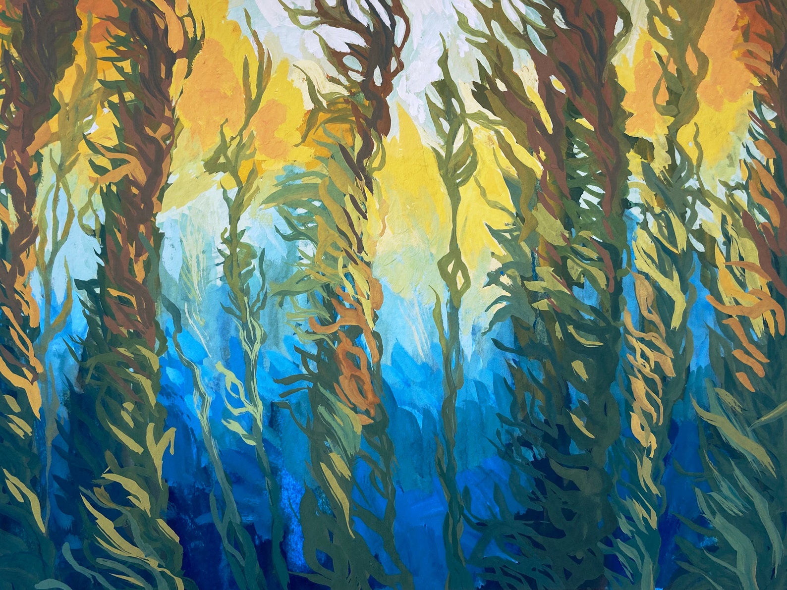 Kelp Forest Art Print Seaweed Wall Decor Nature Print Etsy