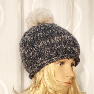 Winter Hat With Detachable Real Fox Fur Pom Pom SKU SWNG56311-2 - Etsy