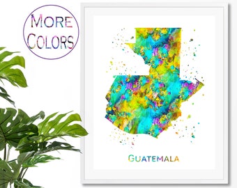 Guatemala Map  Art Print,  Poster, Wall Art,  Contemporary Art, Modern Wall Décor (Unframed)